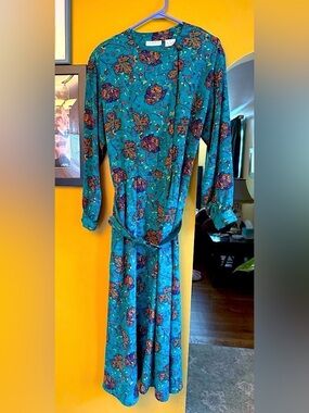 Vintage Liz Claiborne Floral Belted Maxi Dress